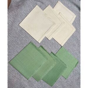 Unbranded Linen Vintage Set 8‎ Cream and Green napkins